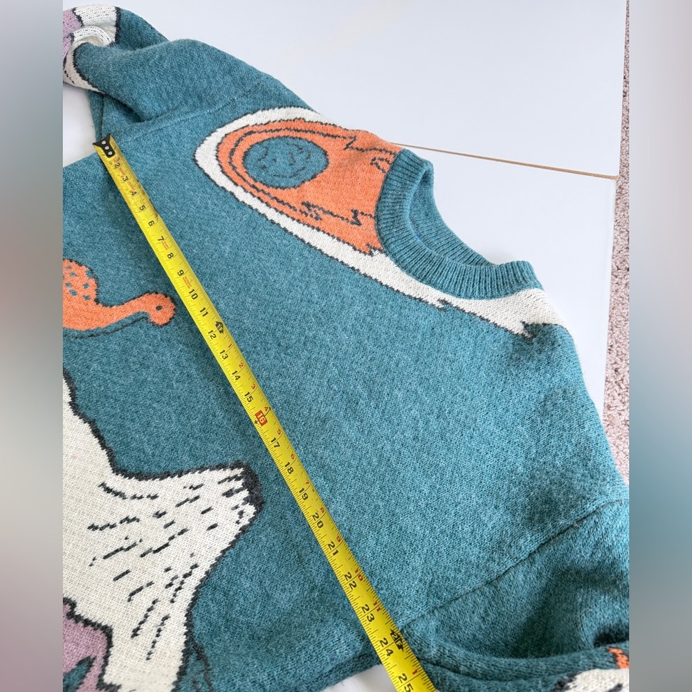 Aelfric Eden Dinosaur Sweater Sz L Dino Triassic Fossils Kawaii Cabin Core - Picture 8 of 16
